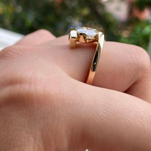<b>Iced</b> Jewelz Moissanite Top Selling 1.25 Carat Round Cut Engagement <b>Ring</b> in 14k Rose Gold Prong Setting Fine Jewelry Wholesale - Product Image 4