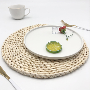 Natural Boho Handmade Decorative Christmas Oval <b>White</b> Braided Macrame Straw Woven Rattan Cup Tea <b>Coaster</b> Scallop Placemat - Product Image 2
