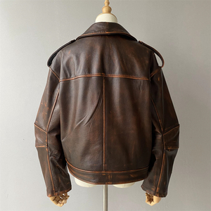 Premium Leather Biker <b>Jacket</b> For <b>Men</b> With Classic Moto Style Durable Construction And Comfortable Everyday Fashion Wear - Product Image 6