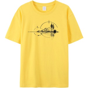 Camiseta Deportiva Amarilla para Hombre, Corte Ajustado, Manga Corta, Cuello Redondo, Diseño Sólido, Tejido de Punto de Spandex/Algodón, Transpirable y Ecológica - Product Image 1