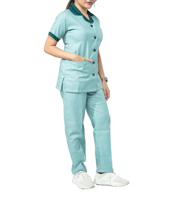 ชุดยูนิฟอร์มพยาบาลแบบสวมใส่สบายสำหรับทุกเพศ รุ่นยอดนิยมปี 2026 ชุดสครับแขนสั้นผ้าโพลีเอสเตอร์ผสมสแปนเด็กซ์สำหรับฤดูร้อน ชุดจั๊มสูทสำหรับโรงพยาบาล - Product Image 3