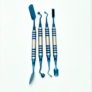 Kit de Limpieza Dental Profesional de 5 Piezas con Escalador Manual de Acero Inoxidable Recubierto de Plasma Azul para Limpieza Dental - Product Image 3