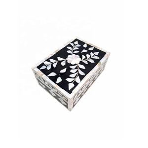 <b>Floral</b> Design Bone Inlay Modern Decorative Jewelry <b>Box</b> Organizer Multipurpose Storage <b>Box</b> Keepsake <b>Box</b> Bone Crafts Decor - Product Image 2