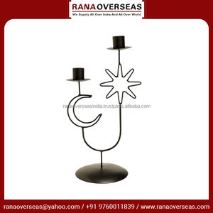 เชิงเทียนโลหะตกแต่งรูปดาวและดวงจันทร์สำหรับวางตรงกลางโต๊ะของตกแต่งบ้านและงานอีเวนต์มีหลายขนาดและหลายสไตล์ - Product Image 6