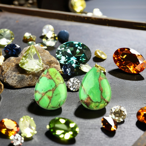 คุณภาพสูง12X16มม. สีเขียวทองแดงผสมสีเขียวขุ่นลูกแพร์เจ้าสาวเรียบทรงหยดน้ำอัญมณีหลวมสำหรับทำเครื่องประดับ - Product Image 2