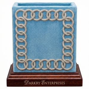 Custom Silver Bullion Wire Embroidery Badges Handmade Blue Velvet Masonic Regalia <b>Blank</b> <b>Ring</b> Border Patch Maker - Product Image 1