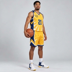 Conjunto de Uniforme de Baloncesto Deportivo Premium, Transpirable, Ligero, de Tela de Poliéster, Ajuste Atlético Cómodo, Jersey y Pantalones Cortos - Product Image 5