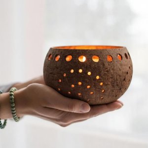 <b>Tea</b> <b>light</b> <b>holder</b> stand best price hand-made coconut shell tealight candle <b>holders</b> produced in Vietnam - Product Image 6