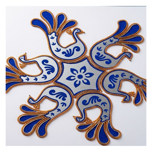 Juego de Rangoli Acrílico al Por Mayor con Patrón Floral Colorido, Piedras e Hilos, Rangoli Reutilizable para Decoración del Hogar, Templos y Bodas - Product Image 1