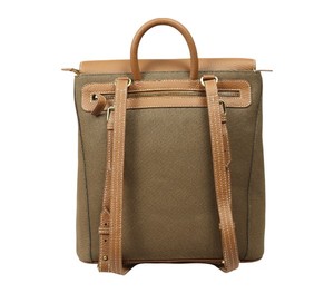 Canvas Leather <b>Backpack</b> Flap Design Casual Daypack Multi Pocket Travel Office <b>College</b> Stylish Lightweight <b>Backpack</b> Bag - Product Image 3