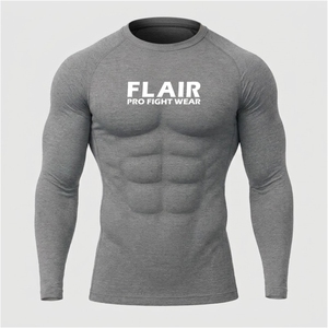 Camisetas de compresión de buena calidad al por mayor, camisetas de compresión para hombre de talla grande con impresión por sublimación de alta calidad - Product Image 2