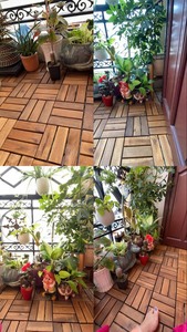 Acacia <b>Square</b> Modern Decking Tiles 300x300mm Interlocking Waterproof Eco-Friendly Outdoor Floor Tiles Home Garden Terrace 5-Year - Product Image 6