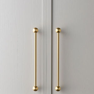 Tiradores de mango largo en T para armarios y roperos, acabado cepillado, tirador moderno redondo para puertas de muebles con fácil instalación - Product Image 2