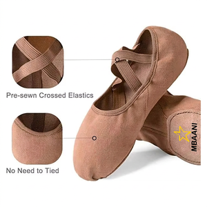 Zapatos de ballet suaves MBAANI para mujer, calzado plano para entrenamiento de danza, parte superior de algodón, suela de goma, zapatos de ballet para mujer - Product Image 6