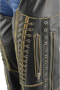 Samroz Sports Premium <b>Leather</b> Seamless Fusing Motorcycle Riding <b>Chaps</b> for Women Bikers All Seasons - Product Image 4