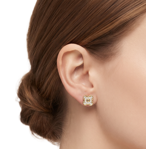 Magnifiques boucles d'oreilles clous élégantes en or massif 10K 14K 18K avec diamant de laboratoire taille ronde, certifiées IGI, couleur DEF, clarté VS VVS - Product Image 6