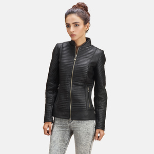 Women Leather <b>Jackets</b> for Ladies Fashion New Arrival Customized Genuine <b>Sheepskin</b> Leather Women Leather <b>Jacket</b> Casual Fashion - Product Image 3