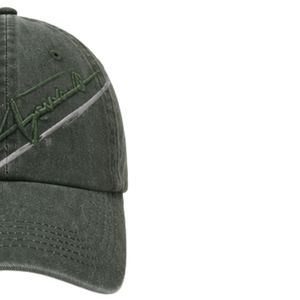 Gorra de Béisbol Vintage Color Verde Oliva Oscuro con Bordado 3D y Estampado Abstracto, Visera Curva Ajustable, Unisex, Logotipo Personalizado OEM ODM - Product Image 4