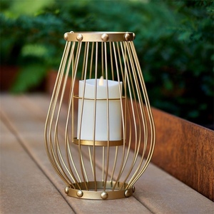 Gold Wire <b>Lantern</b> <b>Brass</b> Candle Holder Heat Resistant Home Decoration Outdoor Indoor Use - Product Image 1