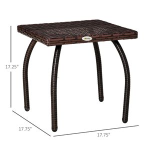 "Outdoor PE <b>Wicker</b> Square Side <b>Table</b> All-Weather Small <b>Coffee</b> <b>Table</b> Garden Balcony Backyard" - Product Image 3