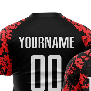 เสื้อฟุตบอลลายธงชาติอเมริกันแขนสั้นเสื้อฟุตบอลระบายอากาศแห้งเร็วน้ำหนักเบาชุดกีฬาสำหรับทีมฝึกซ้อมการแข่งขัน - Product Image 1