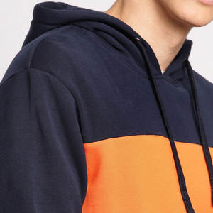 Sweat-shirts à capuche streetwear unisexe en molleton de coton imperméable, coupe classique, bicolore, avec logo personnalisé brodé 3D, grandes tailles - Product Image 4