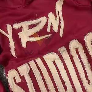 Custom Design <b>Distressed</b> Embroidery Hoodies Light Weight <b>Top</b> Quality Cotton Blended <b>Distressed</b> Embroidery Hoodies - Product Image 5