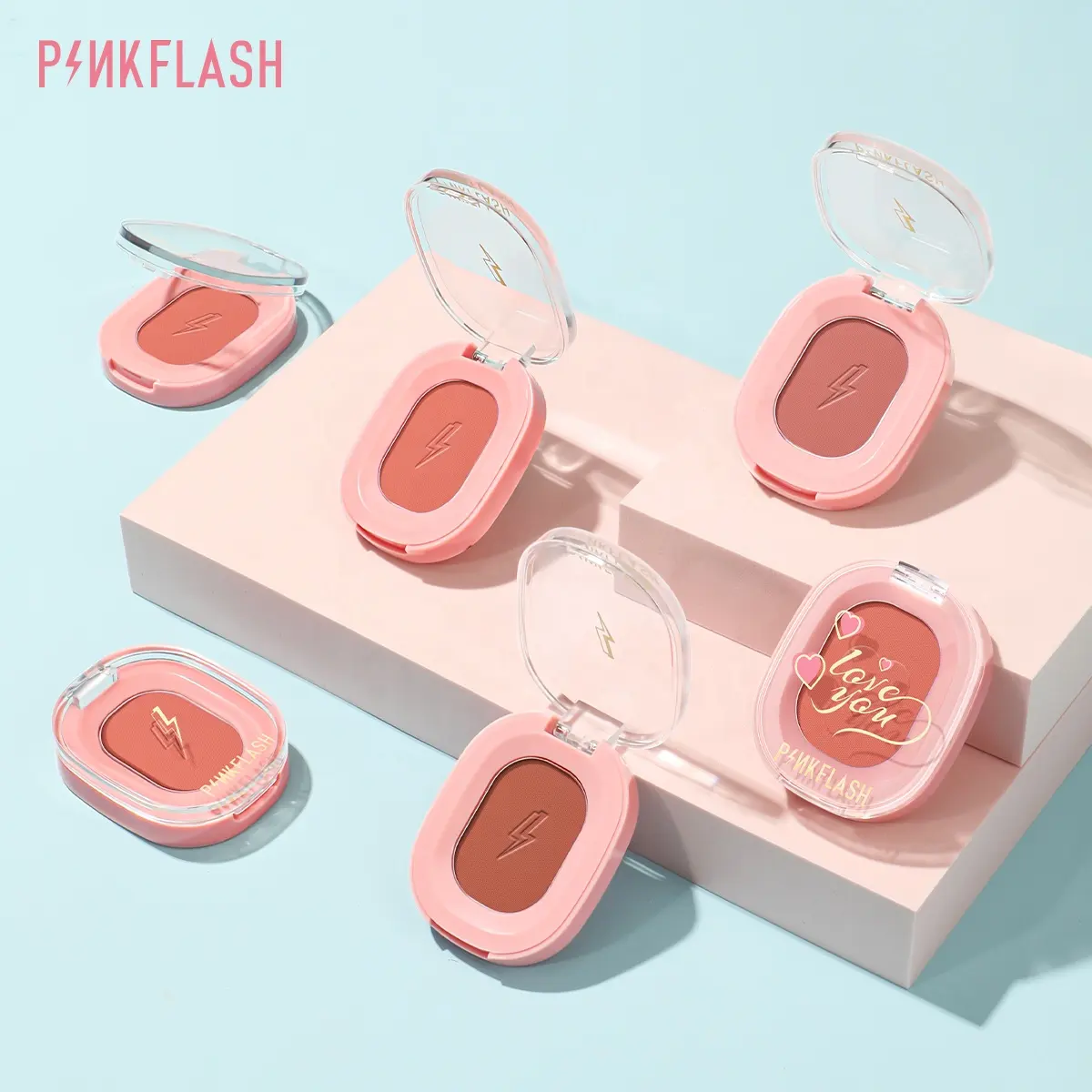 PINKFLASH PF-F01 सौंदर्य प्रसाधन अंकित Blusher गाल के लिए नरम पाउडर Pigmented ब्लश