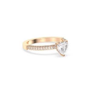 Anillo Solitario REYES Personalizado de Oro Sólido de 14K con Diamante Cultivado en Laboratorio de 1.43 Quilates en Forma de Corazón para Uso Ocasional, Joyería Fina - Product Image 3