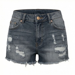 กางเกงยีนส์ขาสั้นผู้หญิงแบบเซ็กซี่ ขาดๆ เซอร์ๆ สีสันปรับแต่งได้ กระโปรงยีนส์ผ้าฝ้ายมีกระเป๋า สไตล์ลำลองสำหรับฤดูร้อน เหมาะสำหรับใส่เดินเล่นในเมือง - Product Image 1