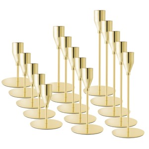 <b>Brass</b> Gold-Plated Handmade Tiered Candle <b>Holders</b> Wholesale | Home Decoration <b>Candlestick</b> Set From India - Product Image 2