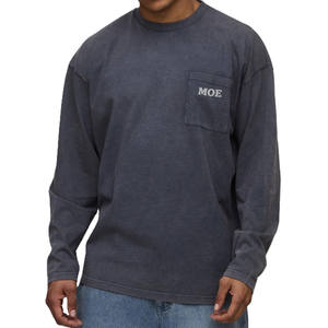 T-shirt oversize streetwear pour homme en coton épais avec détail poche, personnalisation de marque, production en gros OEM - Product Image 1