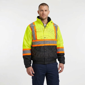 Chaqueta de Seguridad de Microfibra Antibacteriana de Alta Visibilidad Premium para Hombre, Ropa de Trabajo para Exteriores, Uso en Construcción - Product Image 4