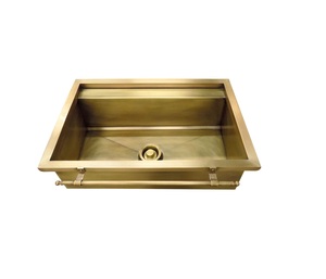 Évier de cuisine de luxe en laiton antique, fait main, grand bac, pour espaces de cuisson résidentiels et commerciaux - Product Image 1