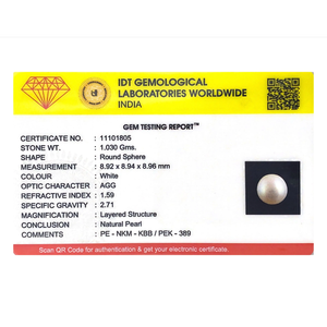 Certified Natural Freshwater Pearl 5.15 Carat 12-14mm Loose Gemstone for Fine Jewelry - Product Image 3