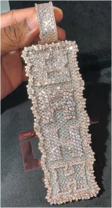 จี้ตัวอักษรแบบกำหนดเอง ประดับเพชรโมอิสซาไนต์ VVS เงินแท้ S925 ทรงแฟนซีคัท ชุบทองคำสีกุหลาบ เครื่องประดับฮิปฮอป - Product Image 3