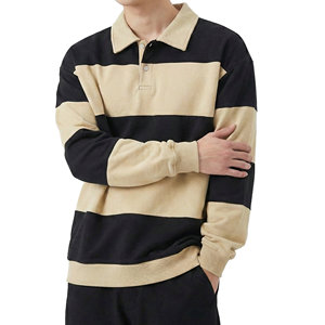 Chemise décontractée pour homme à manches courtes, à blocs de couleur et rayures, en toile tricotée respirante, coupe classique, gris et noir - Product Image 5