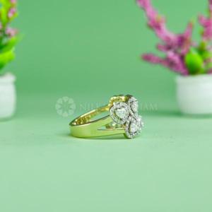 IGI Certified & VVS Clarity Round & Heart Shaped <b>Diamond</b> <b>Ring</b> in 18K Yellow Gold Fine <b>Diamond</b> Jewelry Classic Style for Womens - Product Image 4