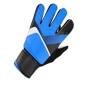 Lightweight Unisex Full Finger Thick Palm Leather Football Goalkeeper Gloves <b>Hook</b> Loop Closure For Club Training - Product Image 3