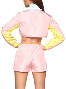 Ensemble décontracté d'été pour femme : veste courte color block légère à manches longues et col rabattu avec short assorti - Product Image 6