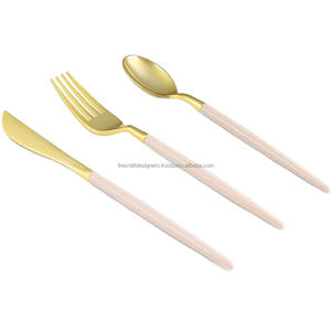 ชุดเครื่องใช้บนโต๊ะอาหารสำหรับงานเลี้ยงวันเกิดแบบใหม่สีทองและสีชมพูชุดช้อนส้อมสแตนเลสชุดเครื่องใช้บนโต๊ะอาหารโมเดล TCD - Product Image 1