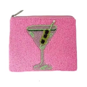 Porte-monnaie en coton perlé Crystal Craft Glam avec pompon et fermeture éclair, mini format, doublure en polyester faite à la main, style bohème pour filles - Product Image 2