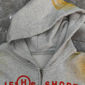 Custom Cropped Zip Hoodie with Utility Pocket Detail Premium Cotton Fleece Vintage Spray Wash Effect OEM ODM Streetwear Hoodies - Product Image 3