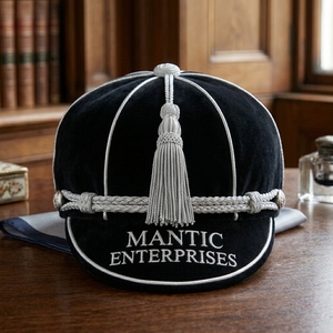 Casquettes de présentation de rugby sur mesure en laine noire de style anglais Mantic Enterprises, casquettes d'honneur de cricket, casquettes de sport traditionnelles - Product Image 4