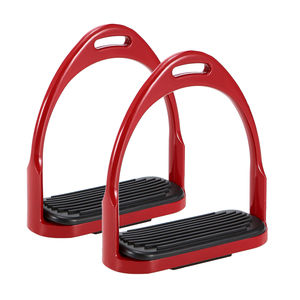 Estribos Ecuestres de Acero Inoxidable Rojos Personalizados al por Mayor, Estilo Occidental con Suela Negra, Servicio OEM Personalizable para Caballos - Product Image 2