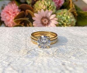 Anillo de Compromiso Vintage de Lujo en Oro Sólido de 10K con Diamante Cultivado en Laboratorio de 2.20Ct, Corte Solitario de 4 Puntas, Apilable, para Aniversario de Bodas - Product Image 5