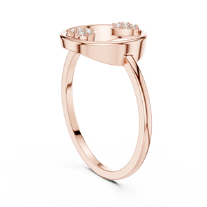 Elegante Anillo de Diamante Cultivado en Laboratorio con Forma de Corazón Abierto en Oro Rosa |   Anillo de Compromiso Moderno y Minimalista para Mujer - Product Image 2
