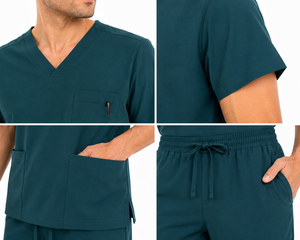Women and Man V-Neck Medical Nursing <b>Scrubs</b> Uniform <b>Set</b> With Straight Leg Pants Medical <b>Scrubs</b> Top and Pants Multi Pocket Top - Product Image 4