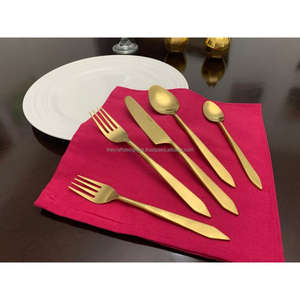 Ensemble de couverts en acier inoxydable doré, idéal pour la décoration de mariage de luxe, fabriqué en Inde - Product Image 2