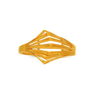Bague artisanale en or origami, luxe, géométrique, ouverte, finition or, pour femme, légère, bijou contemporain et tendance - Product Image 3